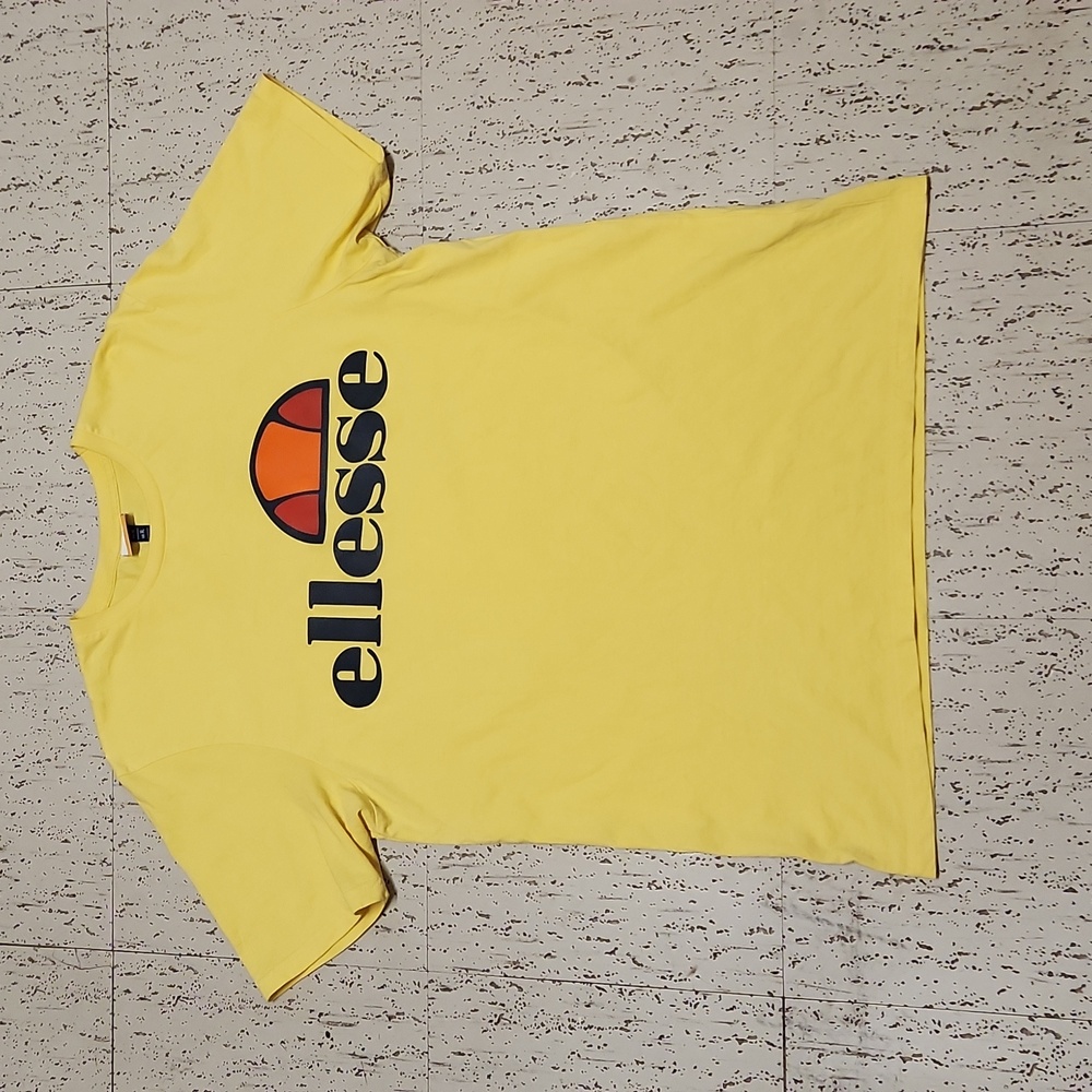 Ellesse Yellow Classic Spellout Logo Crewneck T-Shirt